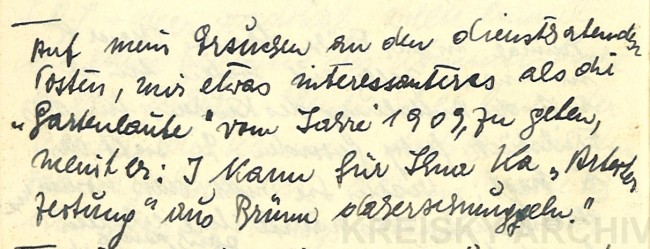 Tagebucheintragung des politischen Häftlings Bruno Kreisky vom 7.7.1935: