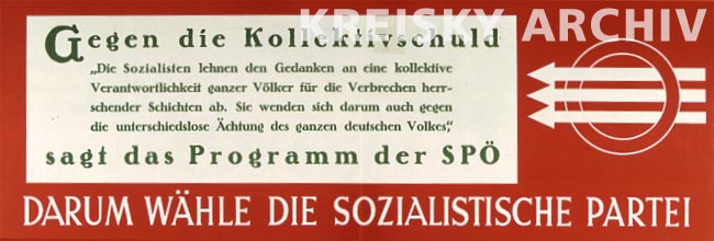 Plakat der SPÖ zur Nationalratswahl 1949.