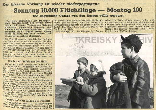 Ungarische Flüchtlingskinder 1956.