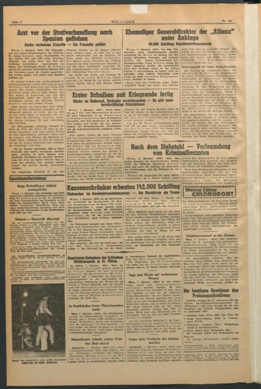 Weltpresse vom 1.10.1949