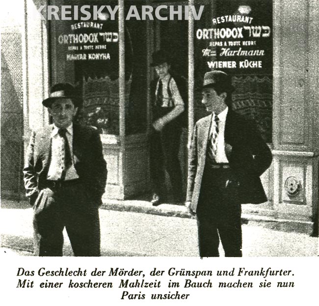 NS-Propaganda. Bild aus der Serie "Auf den Spuren Ahasvers", 1939.
