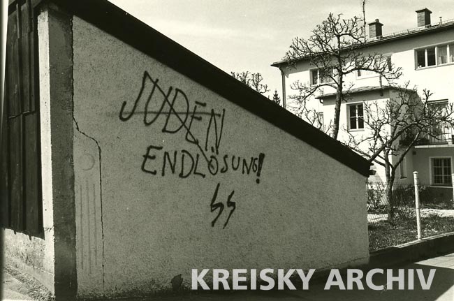 Antisemitische Graffiti aus der aktiven Zeit der ANR, 1982