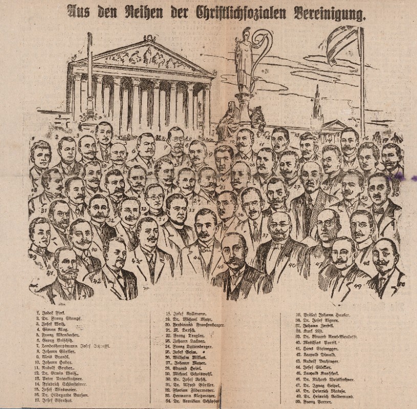 "Aus den Reihen der Christlichsozialen Vereinigung", Zeitungsausschnitt 1919.