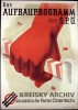 Die rote Faust am Demarkationsbalken. Plakat der SPÖ, 1946